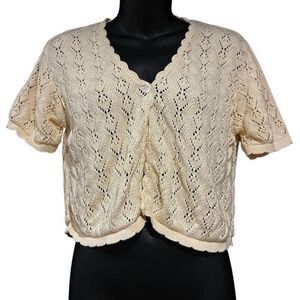 Motherhood Short Sleeved Cropped Cardigan Sweater Women’s Small